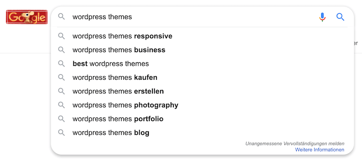 Keyword Recherche Tool Google Autocomplete - Autovervollständigung der Suchbegriffe