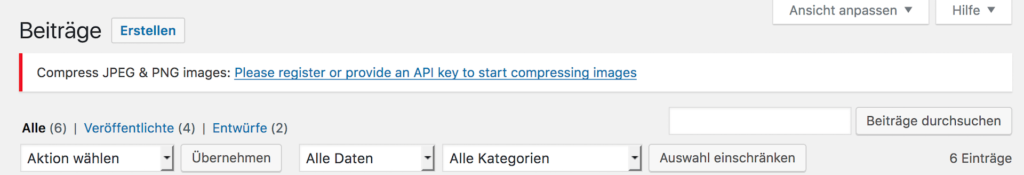 Bilder Optimierung mit tinypng Plugin