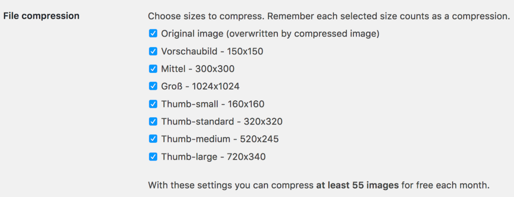 Tinypng nur knapp 55 Bilder pro Monat