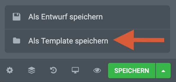 Mit Elementor erstellte Seite als Template speichern
