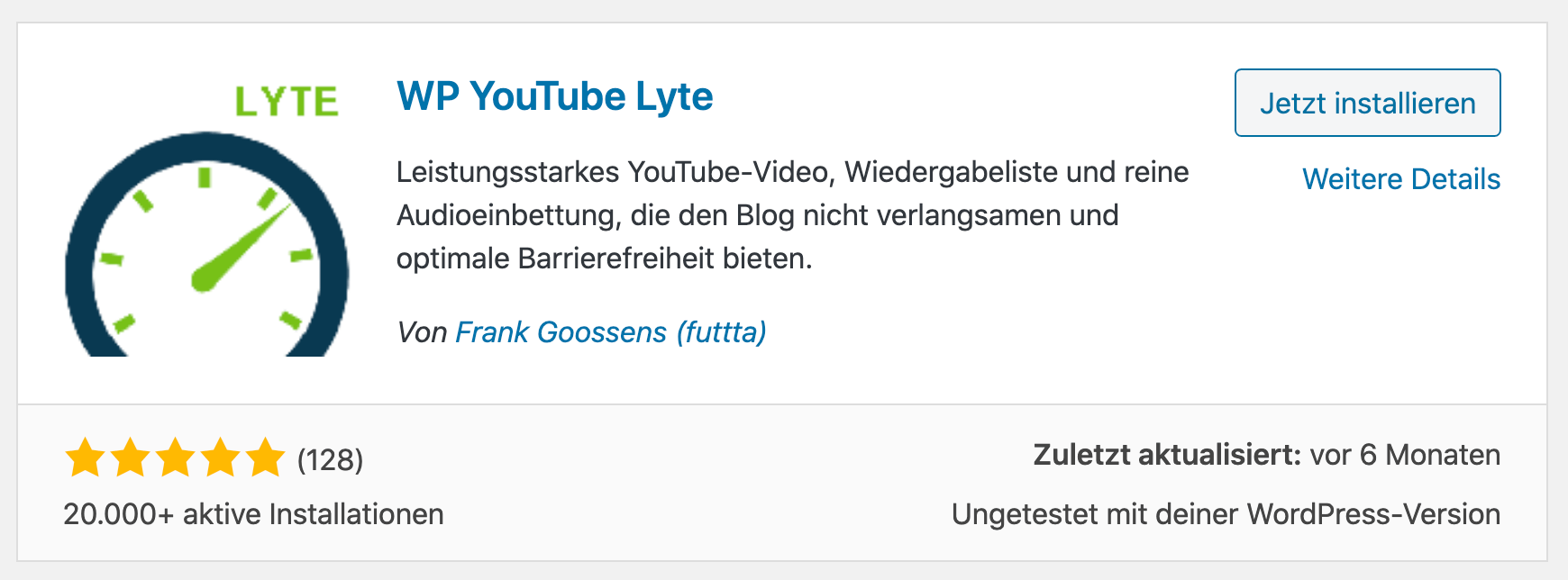 WP YouTube Lyte - Performance-Optimierung für eingebettete YouTube Videos