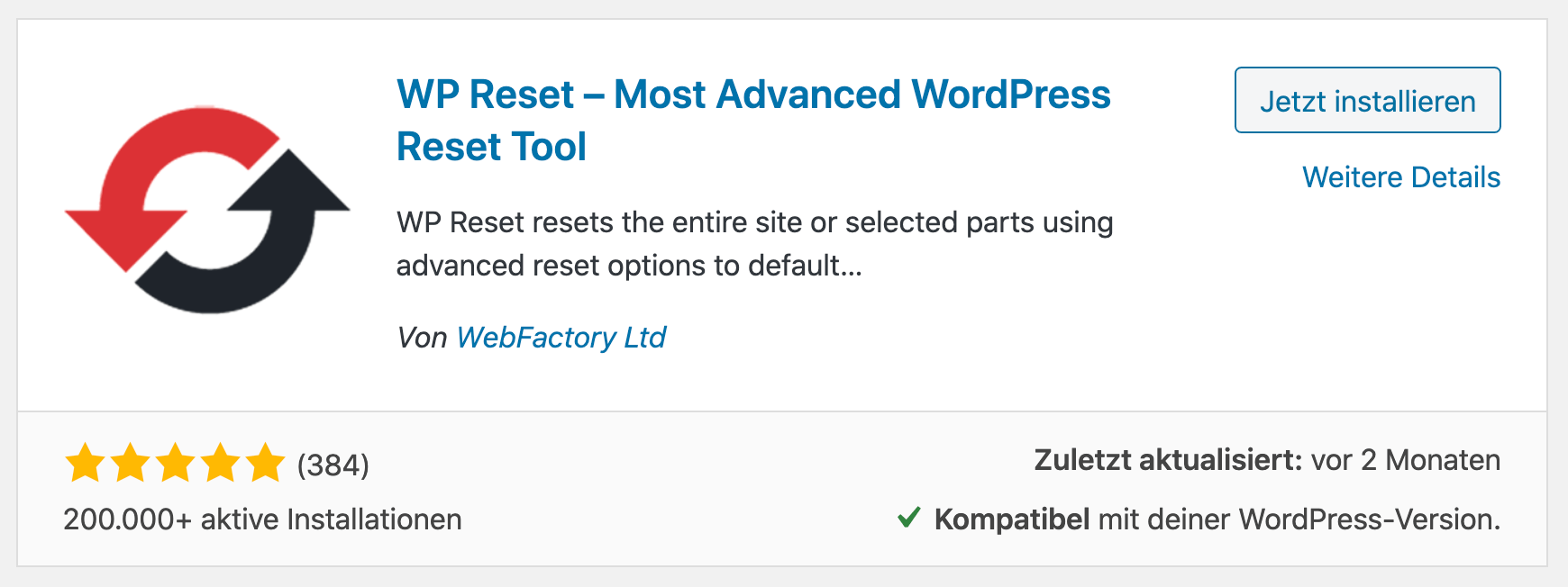 WordPress Performance Plugins - WP Reset