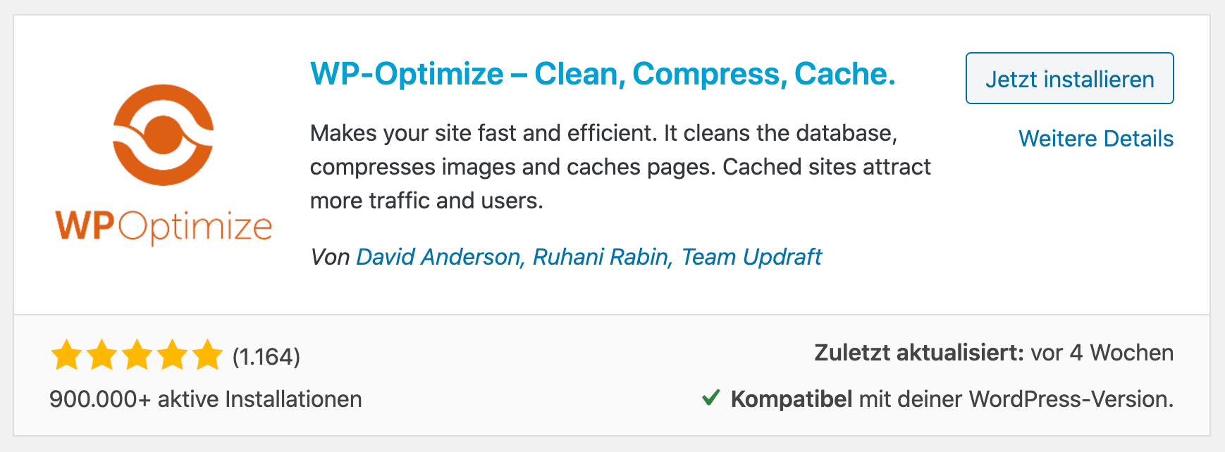 Beste WordPress Speed Plugins - WP Optimize