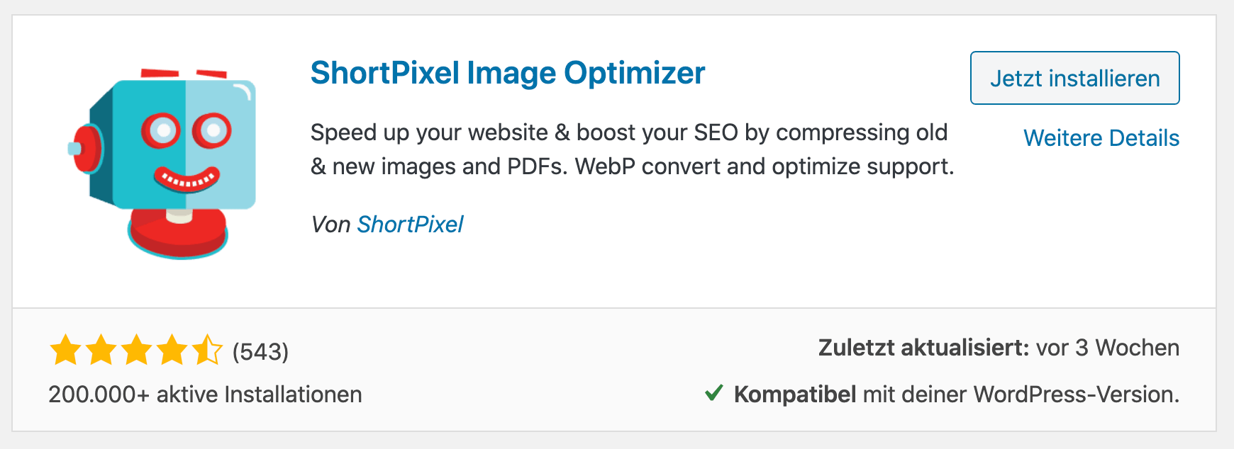ShortPixel Image Optimizer - bestes Plugin für Bildoptimierung