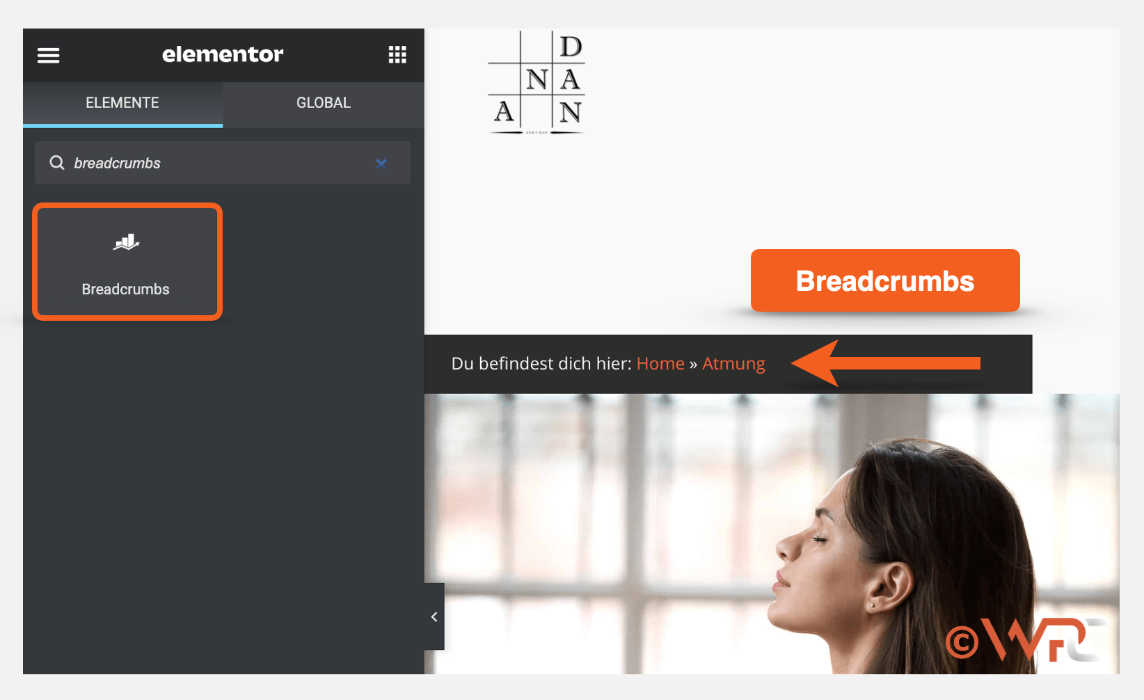 Breadcrumbs in Elementor mit Rank Math Integration für bessere User Experience