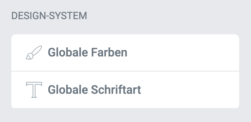 Elementor Design System - Einstellungen für die globalen Farben und Schriftarten